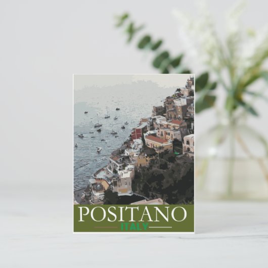 Poster voor toerisme in Positano Aankondigingskaart (Staand voorkant)