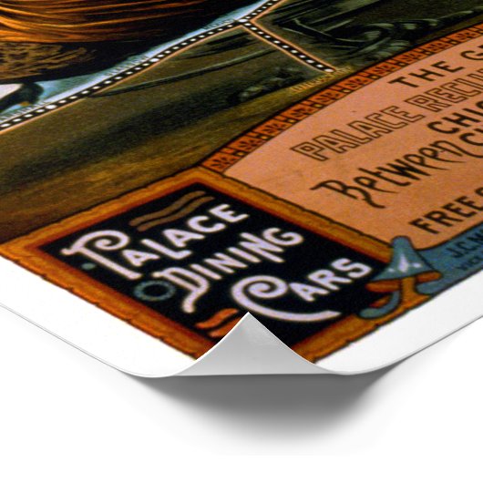 Poster voor treinreizen in Chicago en Alton Railro (Hoek)