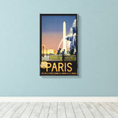 Poster voor treinreizen met Parijs opnieuw ingeste Canvas Afdruk (Insitu (Houten vloer))