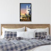Poster voor treinreizen met Parijs opnieuw ingeste Canvas Afdruk (Insitu (Slaapkamer))