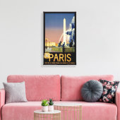 Poster voor treinreizen met Parijs opnieuw ingeste Canvas Afdruk (Insitu (Woonkamer))