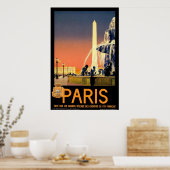 Poster voor treinreizen Parijs Vintage (Keuken)