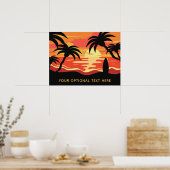 Poster voor Tropical Sunset-aangepaste tekst (Keuken)