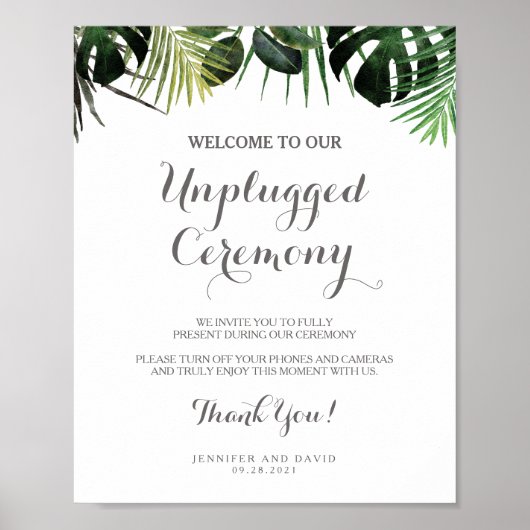 Poster voor Tropical Wedding Unplugged Ceremony Si (Voorkant)