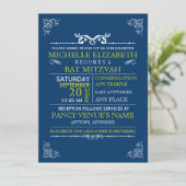 Poster voor Typografie Bar-Bat Mitzvah Kaart (Staand voorkant)