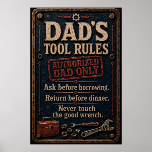 Poster voor vaders garage (Voorkant)