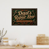 Poster voor vaders garage (Keuken)