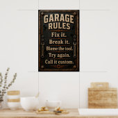 Poster voor vaders garage (Keuken)