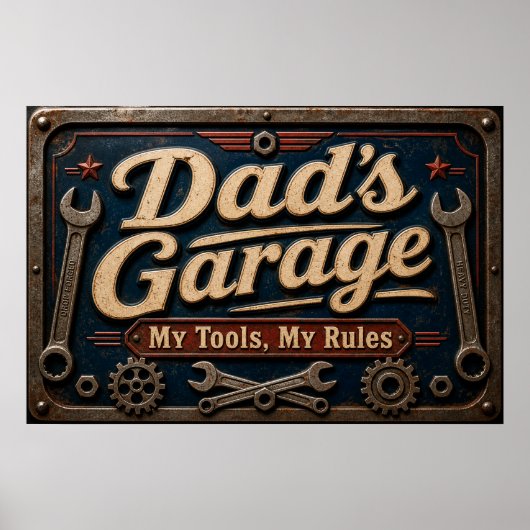 Poster voor vaders garage (Voorkant)