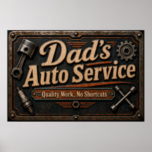 Poster voor vaders garage
