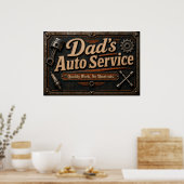 Poster voor vaders garage (Keuken)