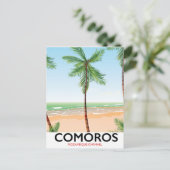 Poster voor vakantie op de Comoren-eilanden. Briefkaart (Staand voorkant)