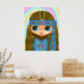 Poster voor ventilatorkracht Hippie Doll (Keuken)