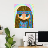 Poster voor ventilatorkracht Hippie Doll (Thuiskantoor)