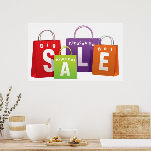 Poster VOOR VERKOOPBAGINA'S (Keuken)