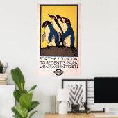 Poster voor vervoer met de metro naar de London Zo (Thuiskantoor)