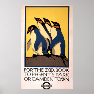 Poster voor vervoer met de metro naar de London Zo