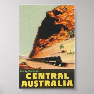 Poster voor Vintage-reizen in Centraal Australië