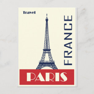 Poster voor Vintage-reizen in de Eiffeltoren van P Briefkaart