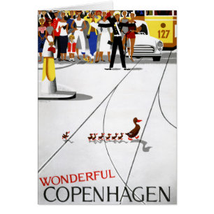 Poster voor Vintage-reizen in Kopenhagen hersteld