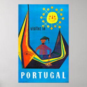 Poster voor Vintage-reizen in Portugal teruggezet