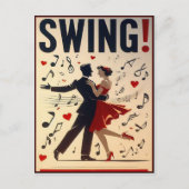 Poster voor Vintage Swing Dance Night Briefkaart (Voorkant)