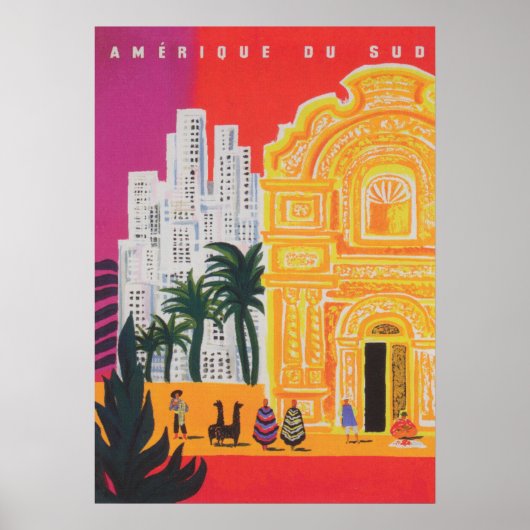 Poster voor Vintage Travel in Zuid-Amerika (Voorkant)