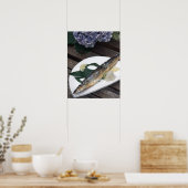 Poster voor visdiner (Matte) (Keuken)