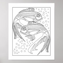 Poster voor viskleuren