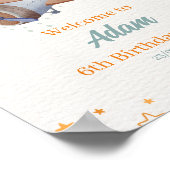 Poster voor vliegtuigblauw en groene Waterverf (Hoek)