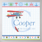 Poster voor  vliegtuignaam van de vluchtnabootser (Voorkant)