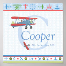 Poster voor vliegtuignaam van de vluchtnabootser