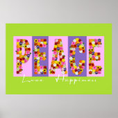 Poster voor vrede, liefde, geluk (Voorkant)