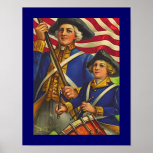 Poster voor vroegtijdige Amerikaanse soldaten