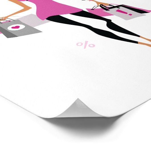 Poster voor vrouwen die winkelen (Hoek)