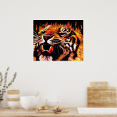 Poster voor vuurkracht tijger (Keuken)
