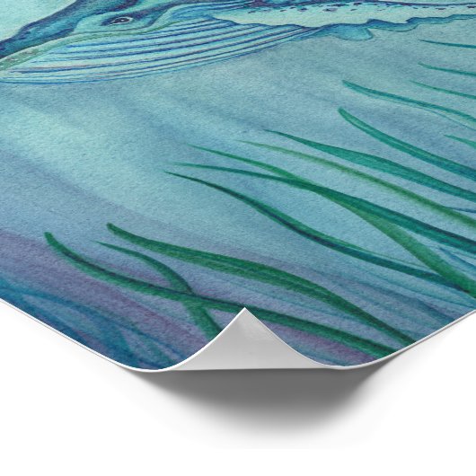 Poster voor walvisWaterverf (Hoek)