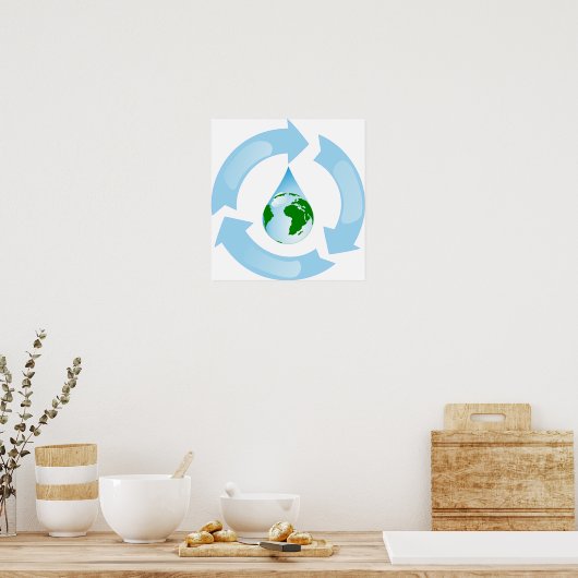 Poster voor waterrecycling (Keuken)