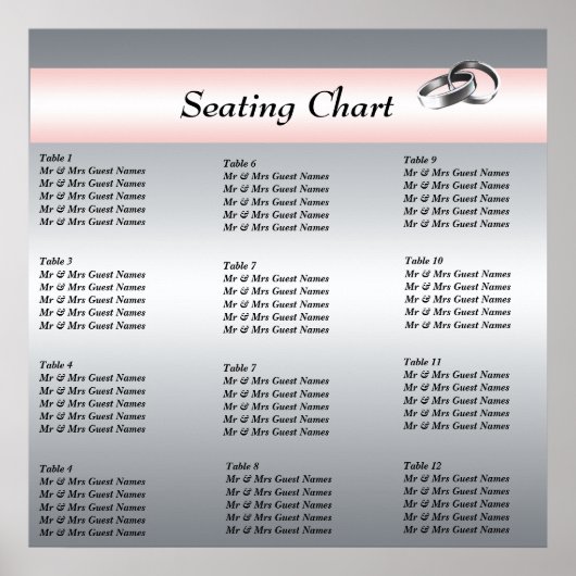 Poster voor weddenschappen bij ontvangst van zitpl