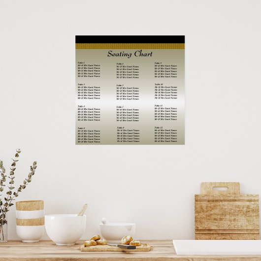 Poster voor weddenschappen bij ontvangst van zitpl (Keuken)