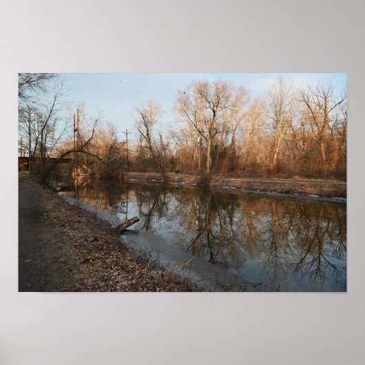 Poster voor weerkaatsing van het winterwater (Voorkant)
