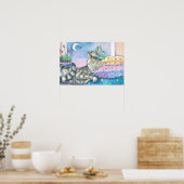 Poster voor whimsical Fairy and Tabby Cat Art (Keuken)