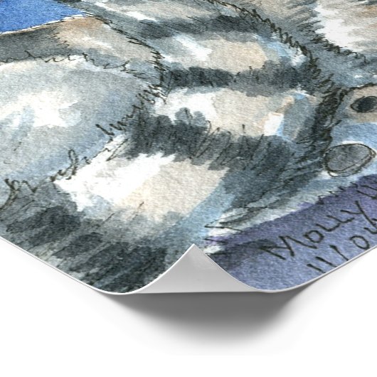 Poster voor whimsical Fairy and Tabby Cat Art (Hoek)