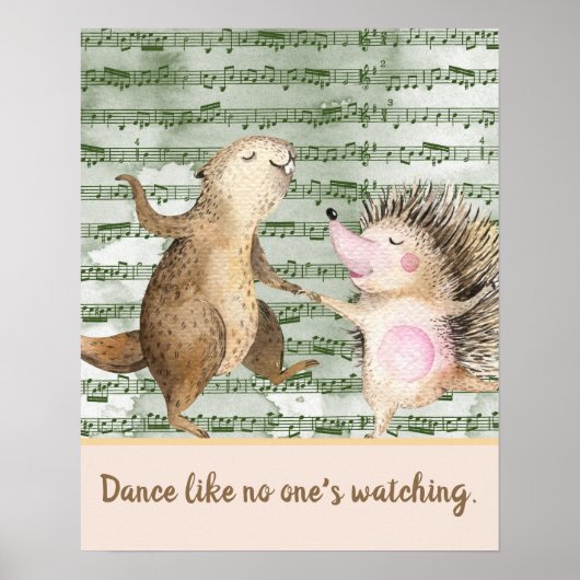 Poster voor witte egel en beaver dance (Voorkant)