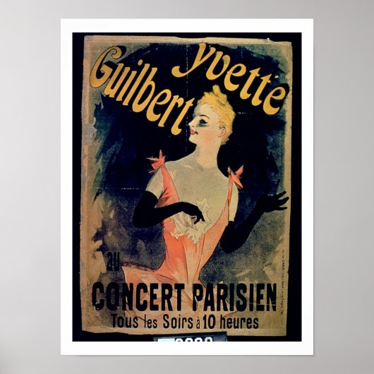 Poster voor "Yvette Guilbert Parisian Concert" (ko (Voorkant)