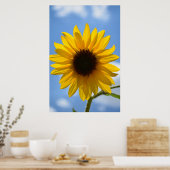 Poster voor zonnebloemen en blauwe hemel (Keuken)
