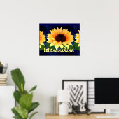 poster voor zonnebloemen met hallo zonneschijn (Thuiskantoor)