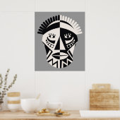Poster voor zwart masker, grijs, aangepast afdrukk (Keuken)