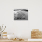 Poster voor zwart-wit Ocean Beach en Quote Photo (Keuken)