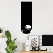 Poster voor zwarte en witte Basketball (Thuiskantoor)